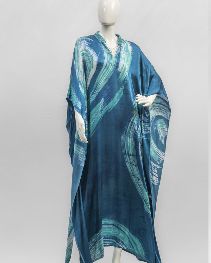 Long silk kaftan-
